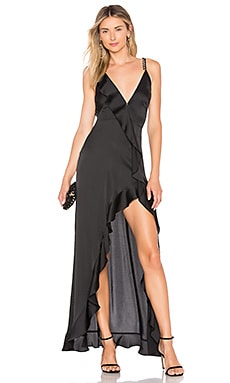 For Love Lemons Isabella Ruffled Maxi Dress in Black REVOLVE