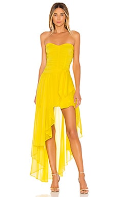 

Платье с асимметричным подолом bali - For Love & Lemons, Желтый, Без бретель