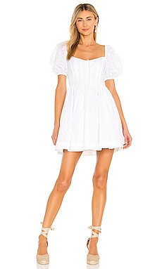 For Love & Lemons Jean Mini Dress in White | REVOLVE