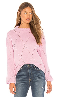 For Love & Lemons Mia Pointelle Sweater in Lavender