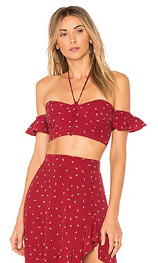 

Укороченный топ la lana - For Love & Lemons, Вишня, Короткий рукав
