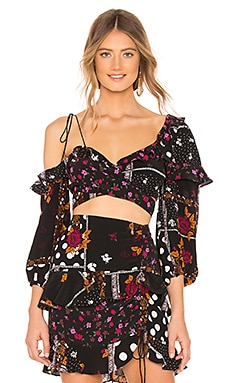 

Укороченный топ st louis - For Love & Lemons, Черный, Длинные рукава