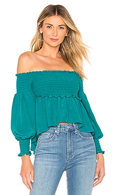 

Блузка off the shoulder - For Love & Lemons, Сине-зеленый, Богемный стиль