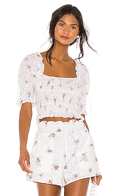 

Блузка tarte - For Love & Lemons, Белый, В цветочек