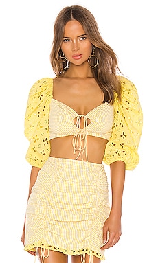 Product image of For Love & Lemons Picnic Crop Top. Click to view full details