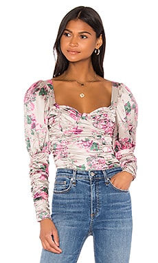 

Блузка palais - For Love & Lemons, Pink;gray, В цветочек