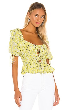 

Блузка chrysanthemum - For Love & Lemons, Желтый, Короткий рукав