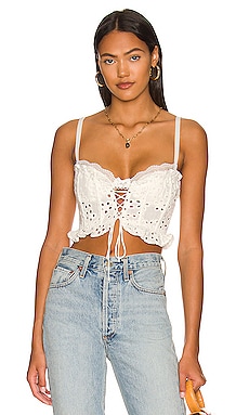 Product image of For Love & Lemons Sadie Corset Crop Top. Click to view full details