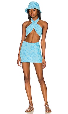 Product image of Frankies Bikinis Dorothy Terry Jacquard Mini Dress. Click to view full details