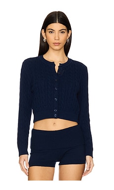 Frankies Bikinis Dudley Cable Knit Cardigan in Starlight | REVOLVE