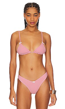 Brigitte Reversible Bikini Bottoms, Pink Gingham Bikini