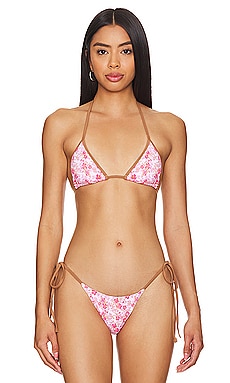 Frankies Bikinis Meredith Bandeau Top in Bisous Lace