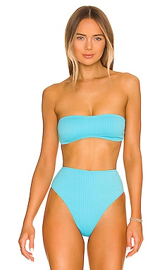 Product image of Frankies Bikinis Jean Plisse Beandeau Bikini Top. Click to view full details