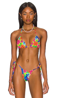Tia Floral String Bikini Bottom - Neon Surfer