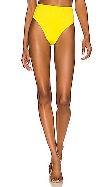 Product image of Frankies Bikinis x REVOLVE Anne High Waisted Plisse Bikini Bottom. Click to view full details