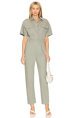 ALPHA INDUSTRIES Patch Pocket Coverall Jumpsuit in Vintage Khaki