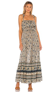 Free People Tangier Babydoll Midi in Neutral | REVOLVE