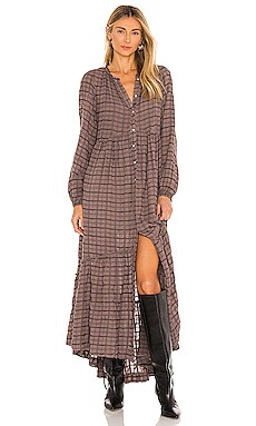 

Платье edie - Free People, Brown;charcoal, Прямое и свободное