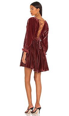 Free people hotsell red velvet dress