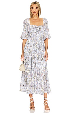 Free People Dahlia Embroidered Maxi Dress in Pearl Island | REVOLVE