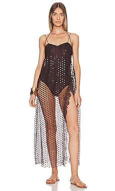 Free People X Intimately FP Smoke & Mirrors Slip in Chocolate