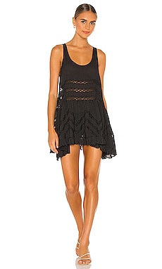 Free People Lace and Voile Trapeze Dress in Black Combo | REVOLVE