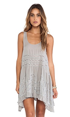 Free People Voile and Lace Trapeze Slip in Concrete Combo | REVOLVE