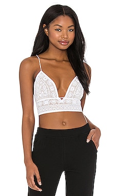 Free People Elsie Embroidered Bralette in White