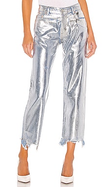 Free People Maggie Foil Jean in Silver | REVOLVE