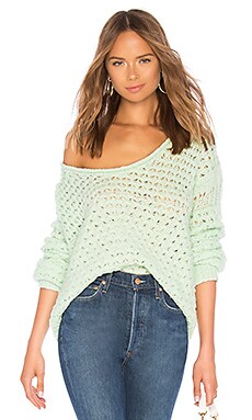 

Свитер crashing waves - Free People, Мята, Вырез лодочкой