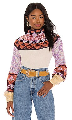 

Пуловер swit the small stuff - Free People, Cream;purple, Пуловер