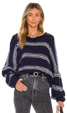 Free People Women's Hockley Alpaca Blend Striped Sweater White Size X-Small main image 0