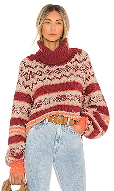 Free People Check Me Out Pullover in Holly Berry | REVOLVE