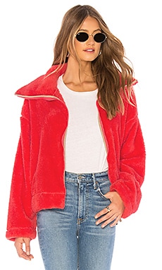 Free People Dazed High Neck Pullover Jacket in Red | REVOLVE