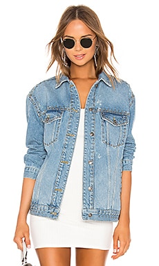 free people studded denim trucker jacket