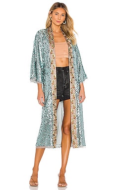 Free People Light Is Coming Embellished Sequin Kimono Duster Jacket