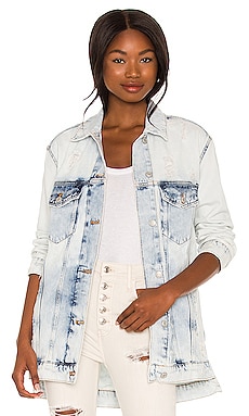 Free people clearance long jean jacket