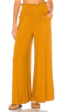 

Брюки blissed out - Free People, Горчичный, Casual Pants