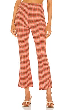 Free People Fine Line Slim Pant in Rust Combo