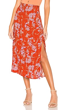 

Юбка retro love - Free People, Оранжевый, Высокая талия