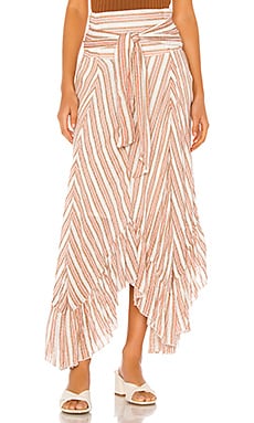 

Юбка giselle - Free People, Ivory;orange, Асимметричный подол