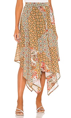 

Юбка макси stay awhile - Free People, Коричневый, Асимметричный подол