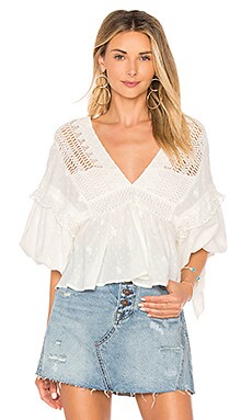 Free People Drive You Mad Blouse in Ivory | REVOLVE