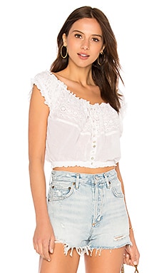 Free People Eyelet You A Lot Top in White | REVOLVE