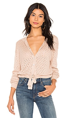 Free People Betty Tie Front Sweater in Neutral | REVOLVE