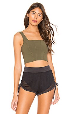 Commando Faux Patent Leather Crop Top in Limeade