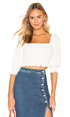 

Топ brenyce - Free People, Белый, Короткий рукав