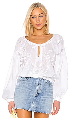Free People Maria Maria Lace Blouse in White | REVOLVE