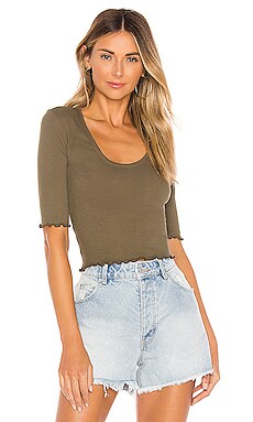 

Топ up all night - Free People, Оливковый, Короткий рукав