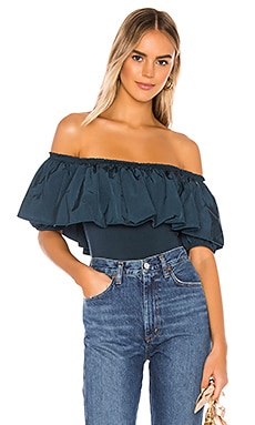 

Боди poof goes my heart - Free People, Бирюзовый, С открытым плечом